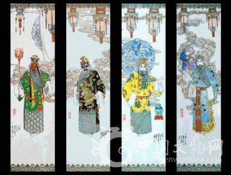 作者:方復 古彩瓷畫 三國演義(劉備、關羽、張飛、諸葛亮)